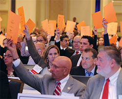 ACEP Councillors vote on resolutions at the 2014 meeting.