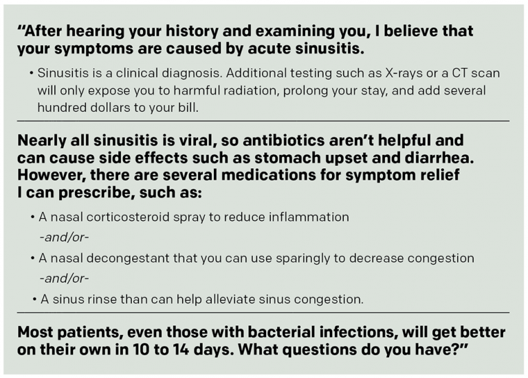 Emergency Department Sinusitis Care Simplified Page 2 of 2 ACEP Now