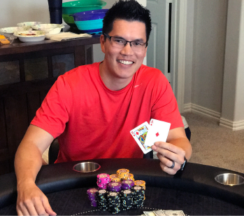 Dr. Joseph Young with his winnings from the World Series of Poker’s Texas Hold ’Em Main Event.