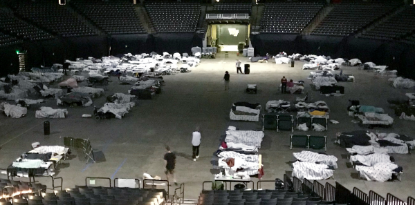 One of the shelters set up for those affected by Hurricane Florence.