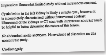 Figure 2: Noncontrast CT scan results