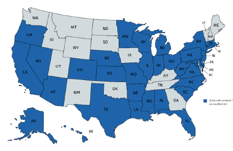 Figure 1: States with GEDA-Accredited EDs