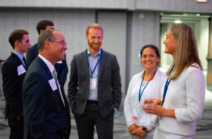 ACEP President-Elect Gillian Schmitz, MD, FACEP (right), speaks with Rep. Gregory Murphy (NC-3).